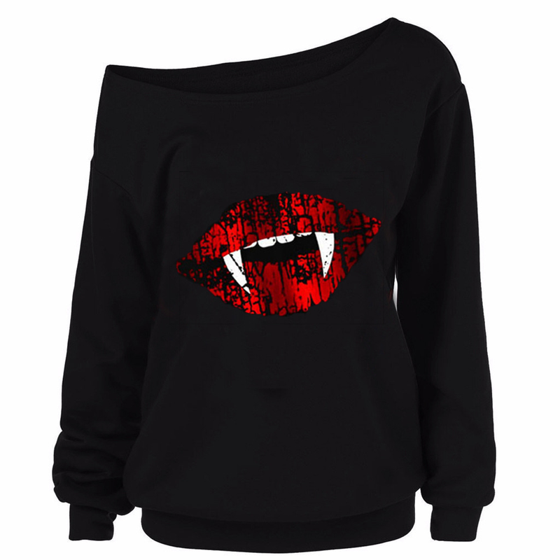 FC644 2025 New Women's Halloween Printed Long Sleeve Autumn Off-Shoulder Top T-Shirt_voghion.com