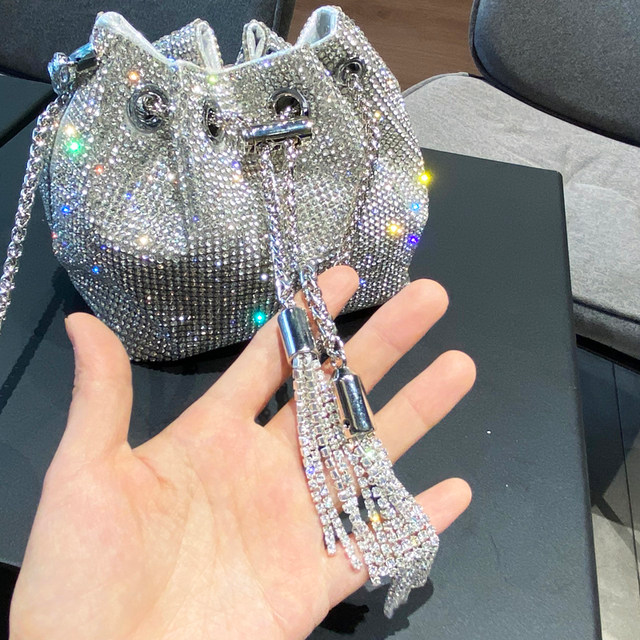 purses and handbags bags for women luxury Designer bucket clutch purse evening banquet bag Crystal rhinestone shoulder bag_voghion.com
