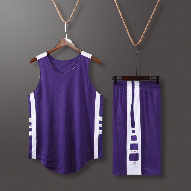 Double sided basketball suit, men's game sports team adult training uniform, printed vest, double-sided jersey_voghion.com