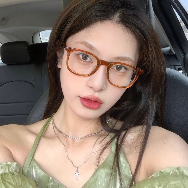 Women's Eyeglasses Frame, Black Acetate Large Frame, Slim Face, For Prescription Lenses, Blue_voghion.com