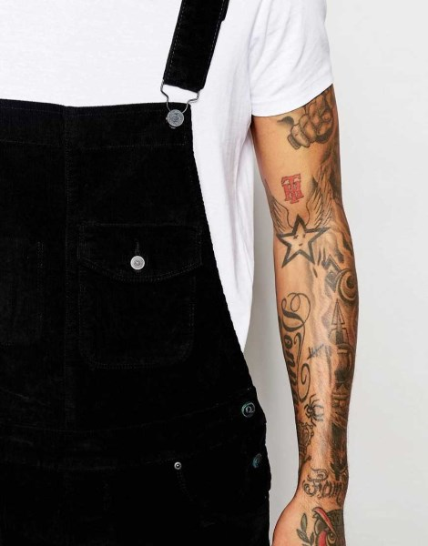 New denim overalls slim fit men's trousers overalls_voghion.com