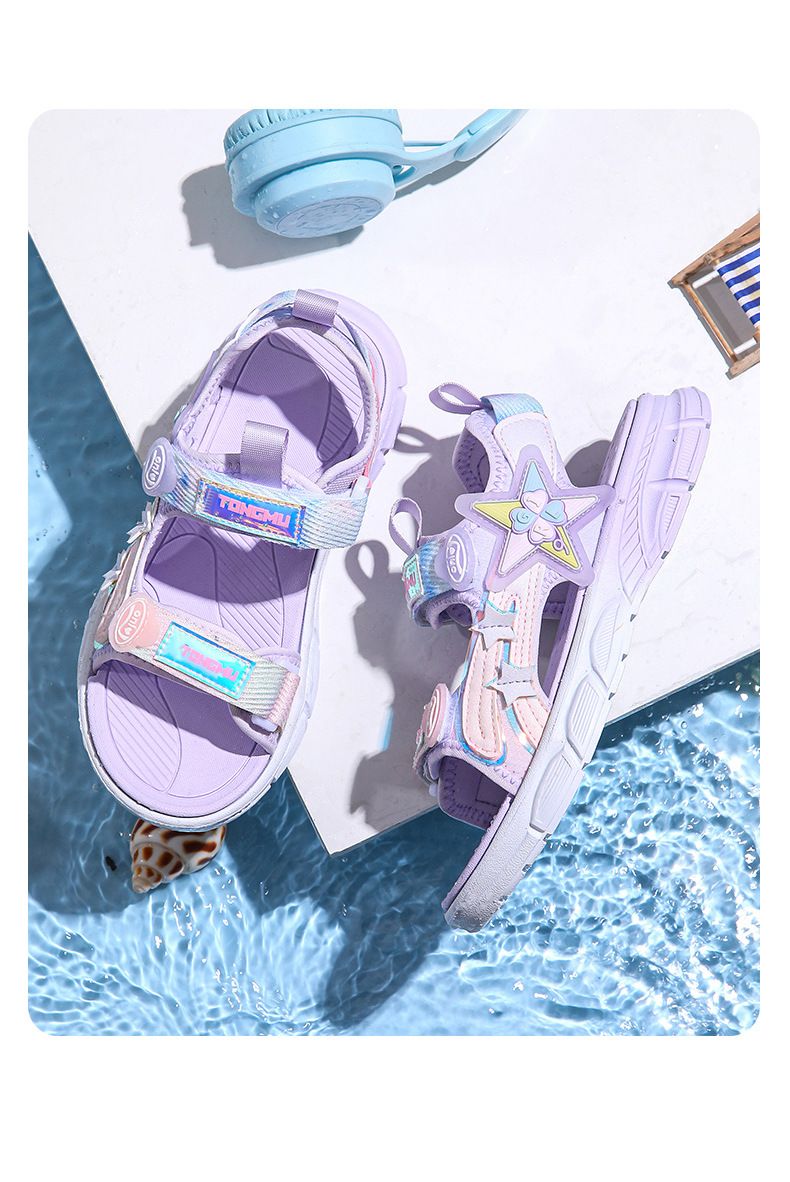 Sandali 2024 Scarpe da spiaggia con suola morbida per ragazze, impermeabili, impermeabili, per studenti medi e grandi, versatili per bambini_voghion.com