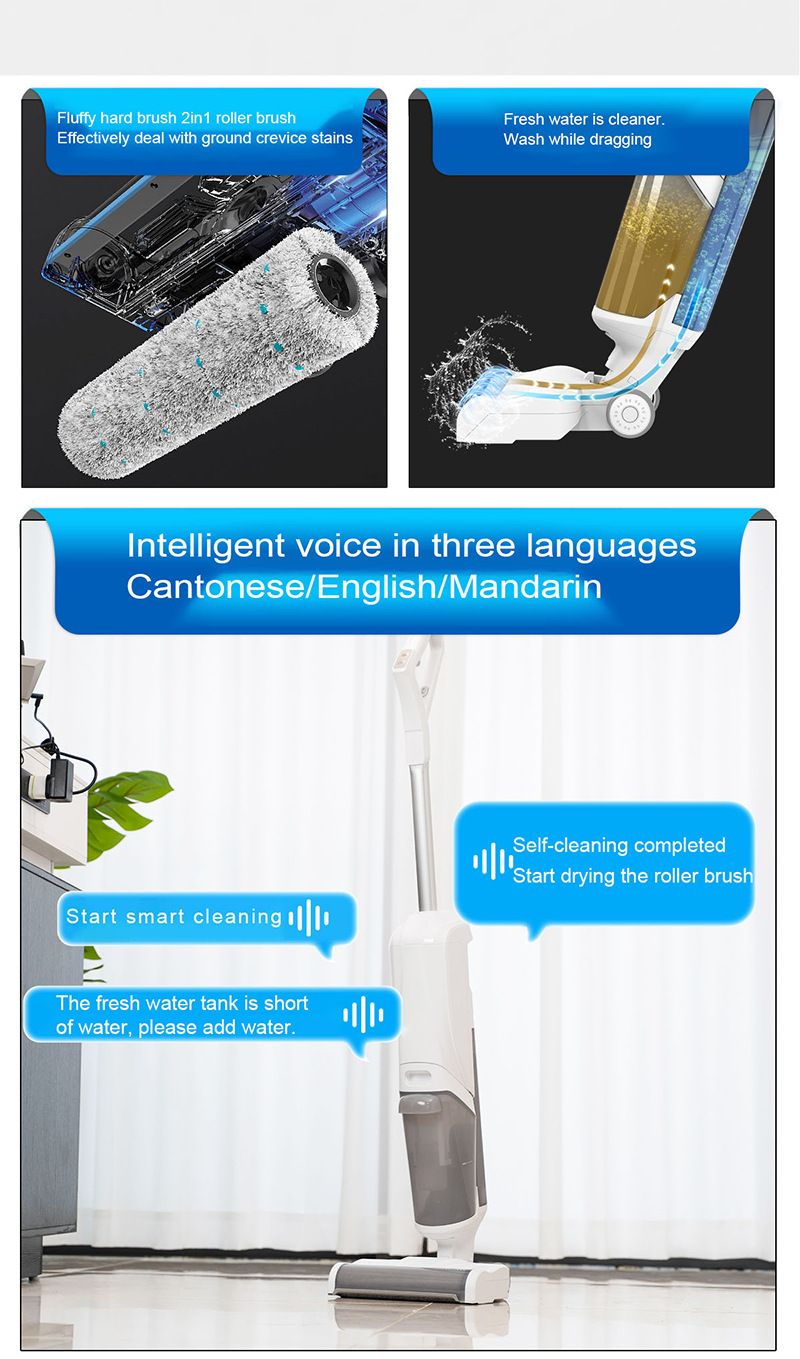 Intelligent All - In - One Household Floor Cleaner: Wet And Dry Vacuum, Electrolyzed Water Mopping And Sweeping With Drying Function_voghion.com