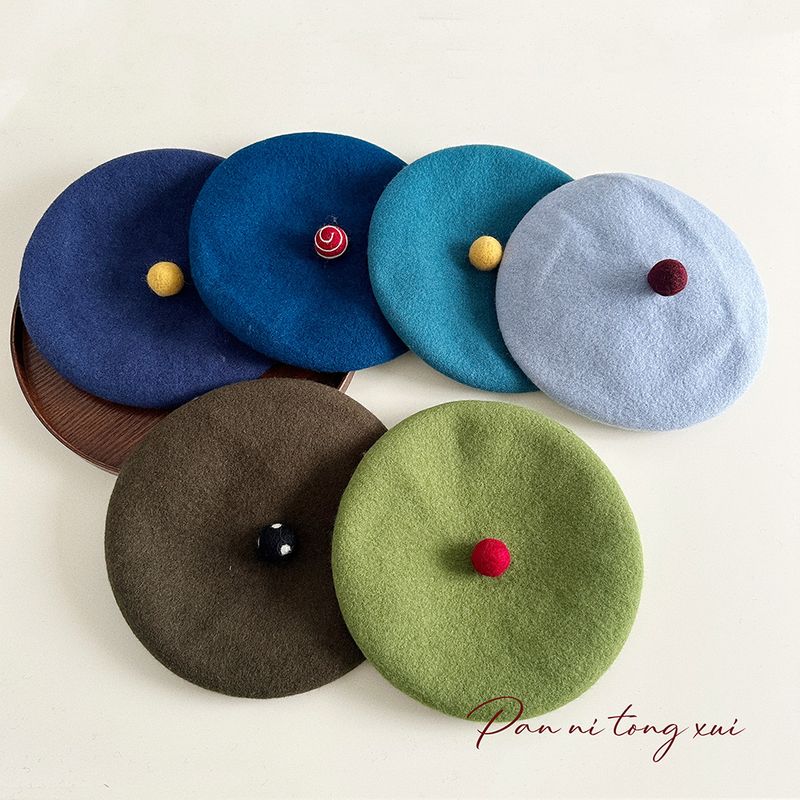 Cappello versatile autunno inverno con pompon, di alta qualità, per donna, in feltro di lana_voghion.com
