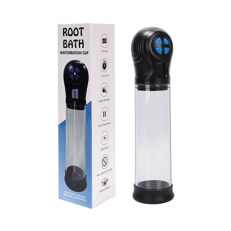 Men's Fully Automatic Aircraft Cup Penis Stretching JJ Trainer Erection Device Physical Hydrotherapy LCD Enlarger_voghion.com