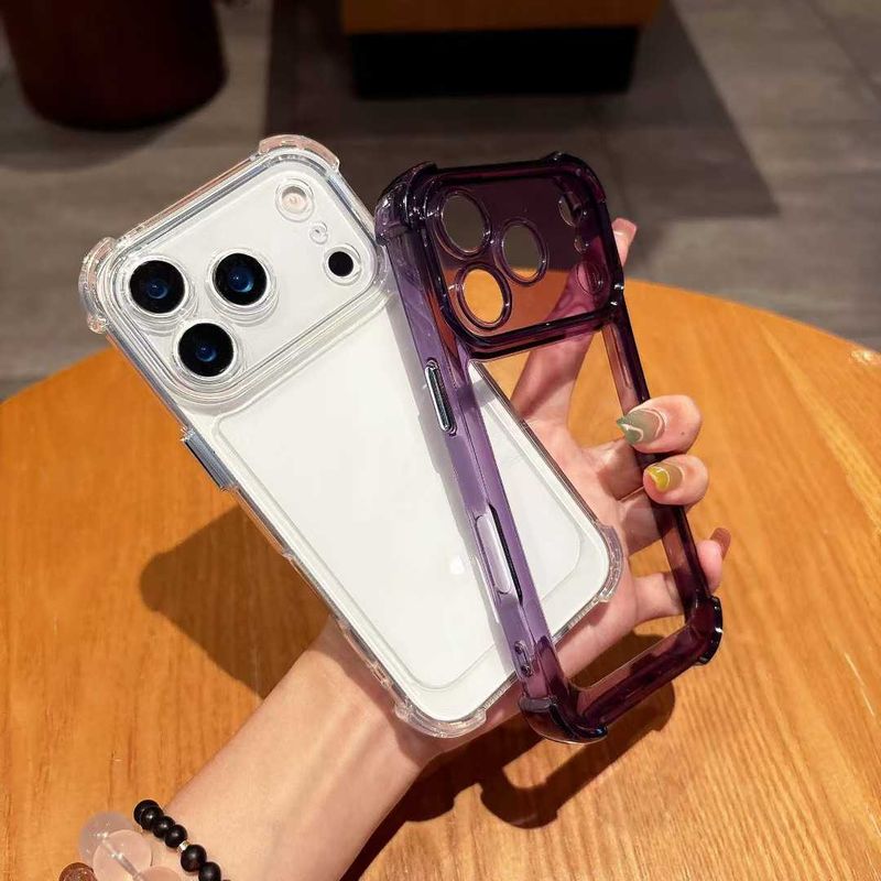 Airbag Phone Case For IPhone 17 Air 13 12 14 15 16 Pro Max XR XS 7 8 Plus SE Clear Shock Absorption Silicone Soft Back Protective Transparent Cover_voghion.com