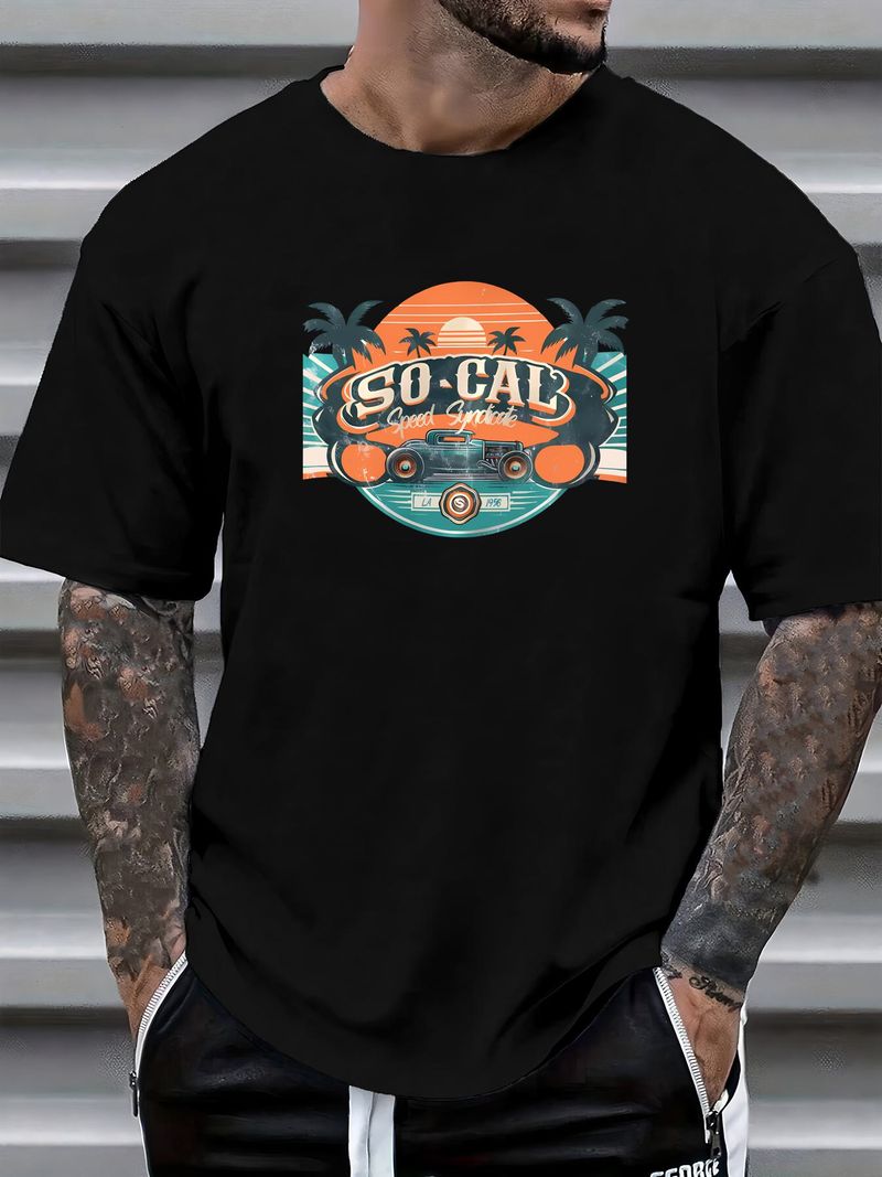 Camiseta SoCal Speed Perforce Gear, ropa de calle, elástica, transpirable, a la moda, con gráficos suaves, para hombre, ropa de diseñador, informal, ligeramente versátil, unisex_voghion.com