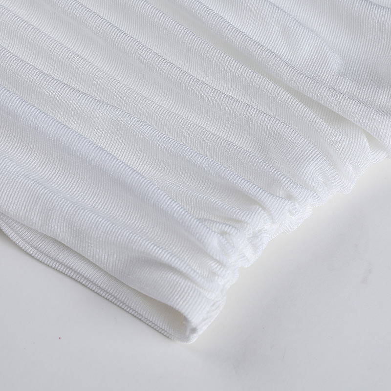 Corsetto monospalla plissettato sottile tinta unita da donna, sensibilità alla moda_voghion.com