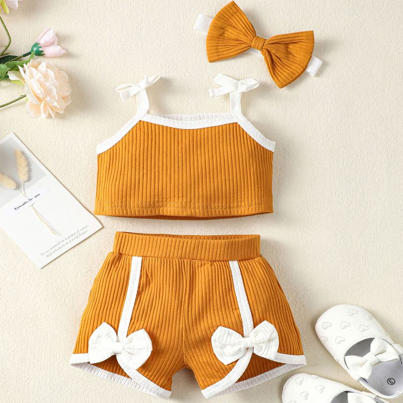 Kids' Clothing Baby Girl's T Shirt And Ribbed Cotton Shorts_voghion.com