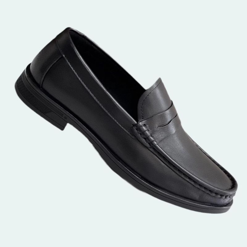 2025 Neue Casual Mit Leder Zehenschicht Herren Weiche Sohle Für Pendler, Schwarz Vielseitig Und Bequem Ein Fuß Fahren_voghion.com