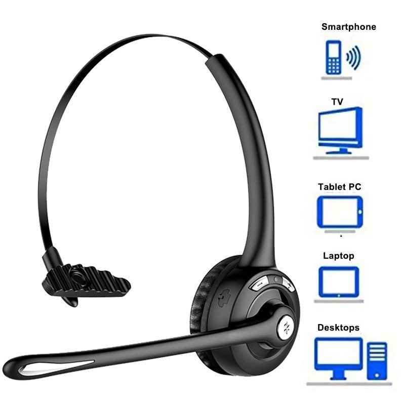 Casque sans fil avec micro, écouteurs Bluetooth pour PC, ordinateur portable_voghion.com