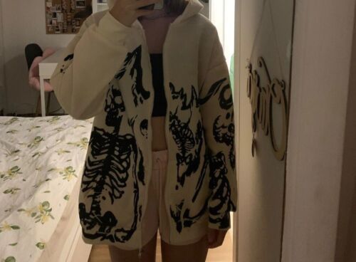 Y2K Millennium girocollo maglione scheletro coppia stile 2022 autunno/inverno nuovo cappotto a maniche lunghe con teschio_voghion.com
