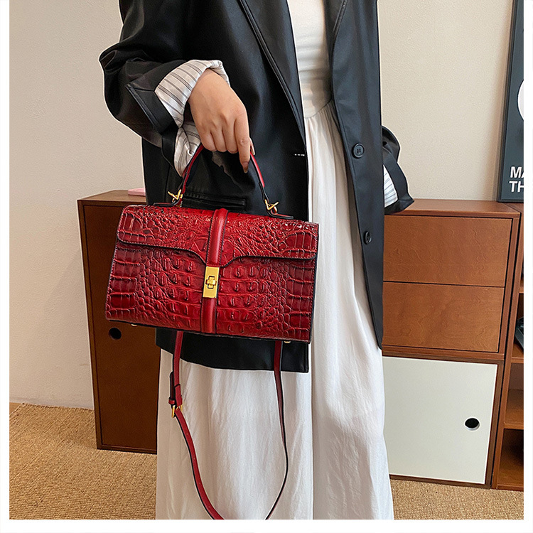 Borse Borse da donna Nuovo modello coccodrillo Borsa di grande capacità Borsa a tracolla versatile alla moda Borsa a tracolla per mamma da donna_voghion.com