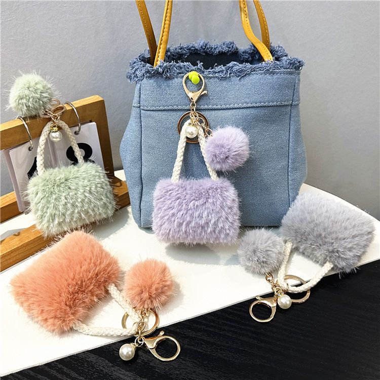 Breloc de pluș cu perle drăguț pentru geantă, breloc auto, cadou pentru mașina de mana, breloc pentru geantă, accesorii pentru geantă, breloc ..._voghion.com