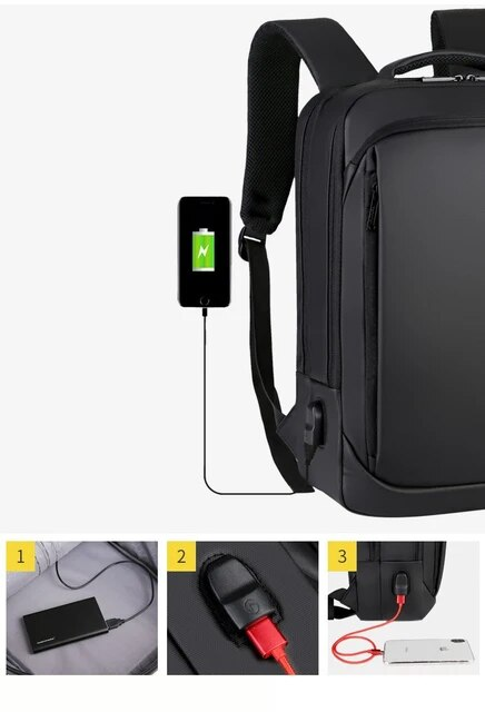 Backpack For Men 2023 Multifunctional Business Notebook Backpack USB Charging Waterproof Film Men's Backbag Casual Bag_voghion.com