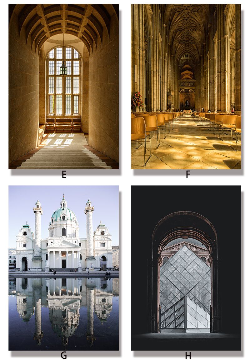 Ingresso, corridoio, estensione del Louvre, arte, poster su tela, arco marocchino, edificio, paesaggio, dipinto decorativo_voghion.com