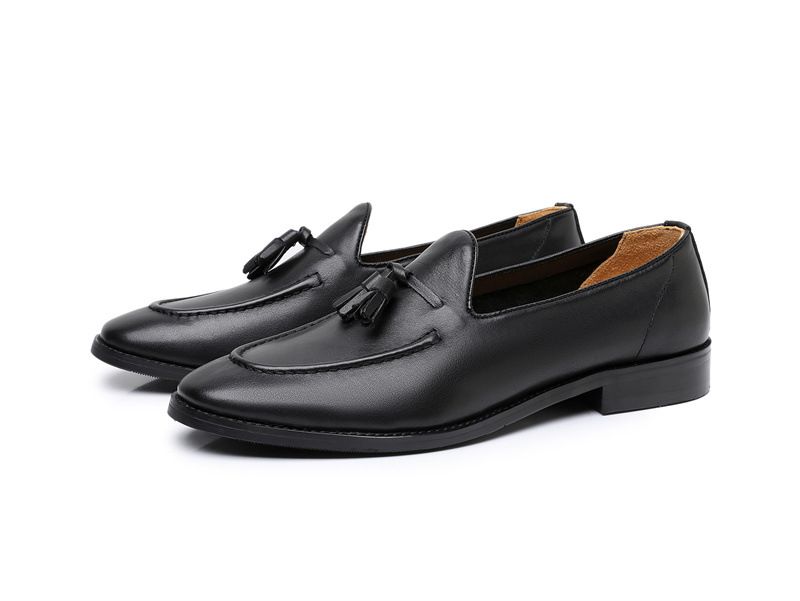 Breathable Men's Leather Loafers, Spring Summer Business Casual Shoes, Comfortable Slip-On Footwear_voghion.com