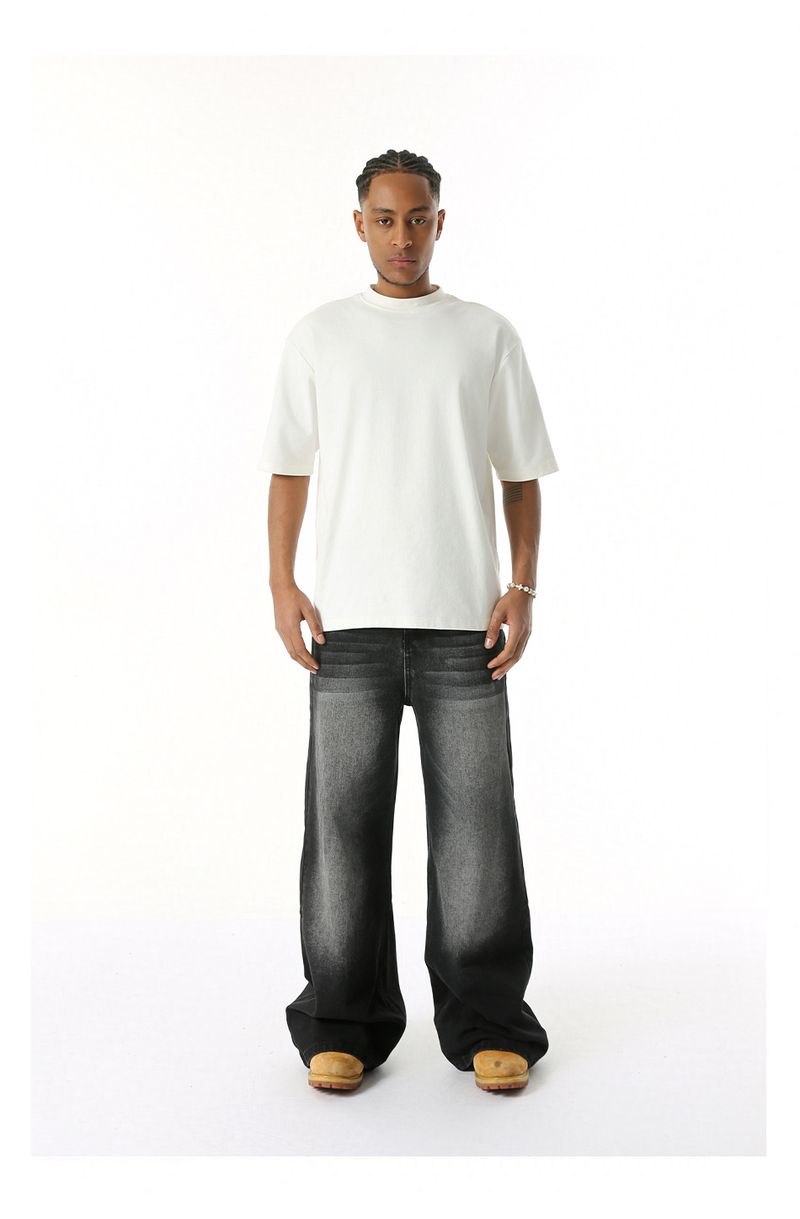 EF JEANS | 2025 Spring New Hong Kong Style Fashion Old Retro Casual Versatile Drape Floor Mopping Jeans_voghion.com