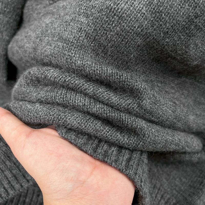 Men's Korean-Style Hooded Knit Sweater – Oversized Pullover With Half-Zip & Ribbed Hem_voghion.com