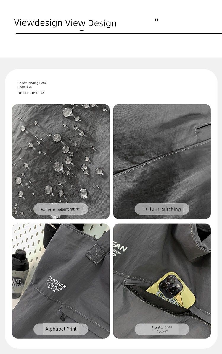 Outdoor Nical Style Original Simplicity Shoulder Waterproof Lightweight Tote Large Capacity Storage Commuter Bag_voghion.com