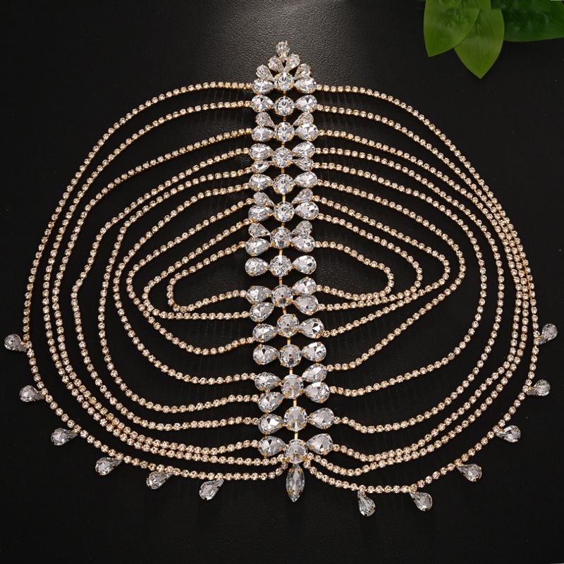 Nuova catena per capelli multistrato con strass, moda, bellezza e performance sul palco, popolare per le spose_voghion.com