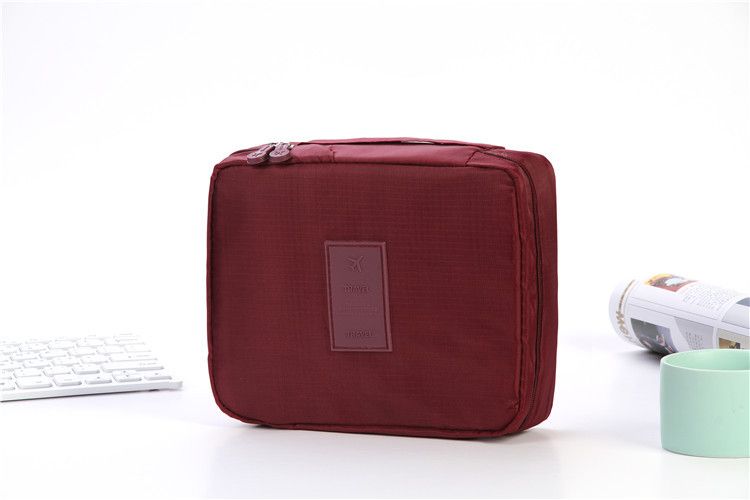 Trousse de toilette de voyage de grande capacité version coréenne de deuxième génération, trousse de maquillage, sac de rangement portable, sac carré multifonctionnel_voghion.com