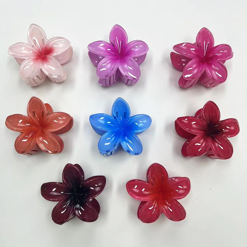 Ei Blume Klaue Clip Gradienten Candy Farbe Blume Mode Urlaub Heißer Verkauf Zurück Kopf Löffel Pan Haar Shark Clip Haar zubehör_voghion.com