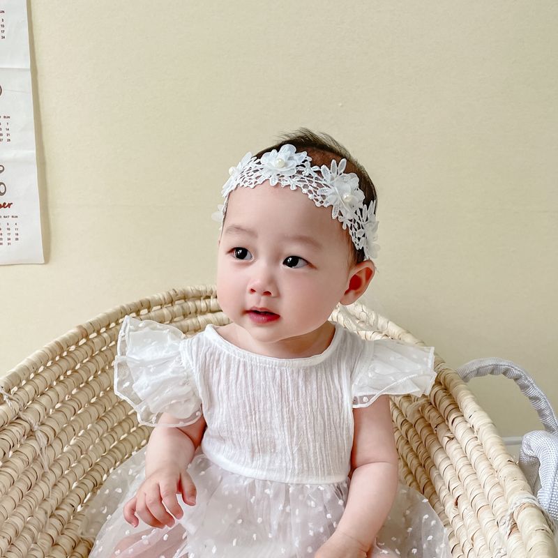 Versione coreana della fascia per capelli da bambina, fascia per capelli da principessa con fiore, accessori per vestiti da 100 giorni per bambini, fascia per capelli per bambini_voghion.com