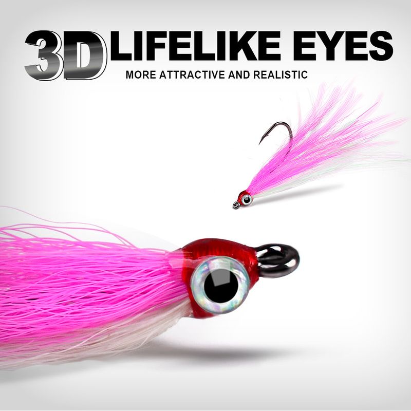 Bionic Lure Anchor Feather Hair Tying Single Barbed Fish Hook Gear Accessoires Vissen_voghion.com