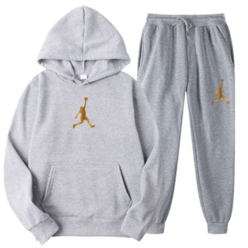 N S Autunno Inverno Stampa Tuta sportiva casual Felpa con cappuccio Set da due pezzi_voghion.com