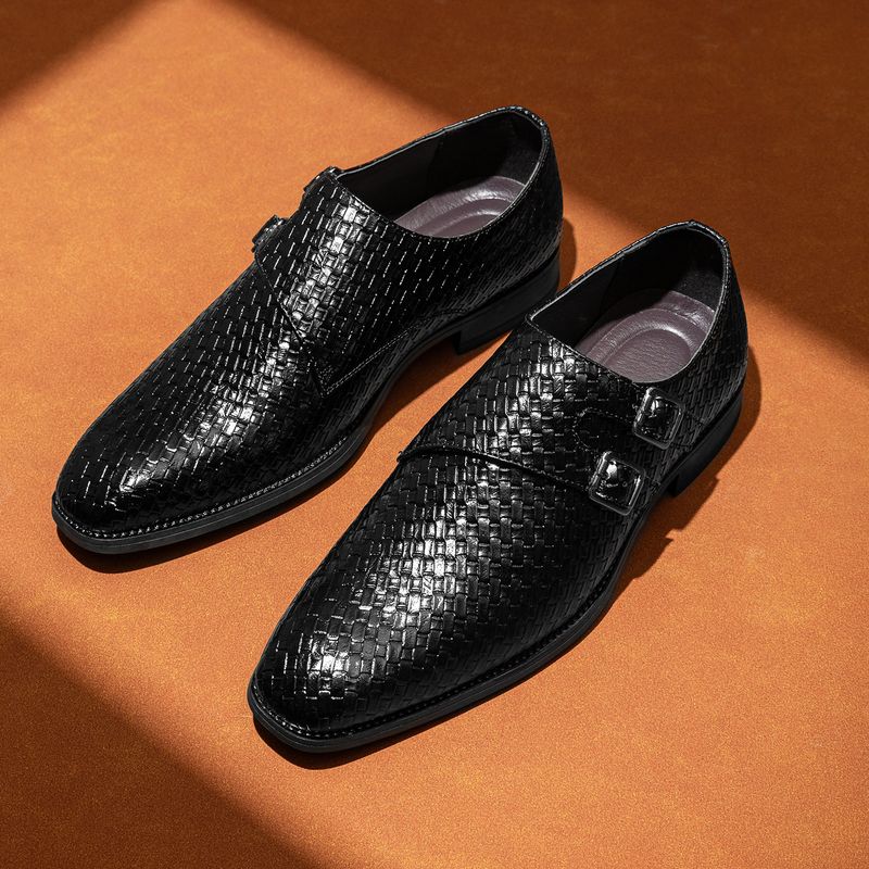 Unbeatable Quality Meierden 7905 Mengke Embossed Legged Leather Small Double Buckle British Square Head Business And Leisure Men's Shoes_voghion.com