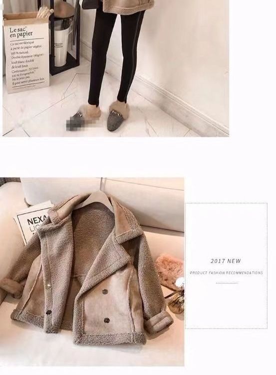 Damenbekleidung Kunstlammfelljacke Winter Gemütliche Oberbekleidung mit Fleecefutter Kurze Bomberjacke Für Kleine Bis Große Größen_voghion.com