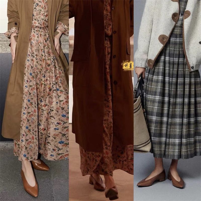 2025 Frühjahr/Sommer Neue Hexe Spitzschuh Ballett Echtes Leder Flach Mund Flache Einzelne Rindsleder Einfache Oma Schuhe_voghion.com