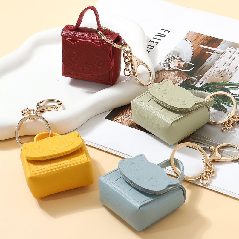 Portachiavi in pelle PU con ciondolo per borsa, portachiavi creativo e semplice, per uomo e donna, in pelle, universale, in metallo_voghion.com