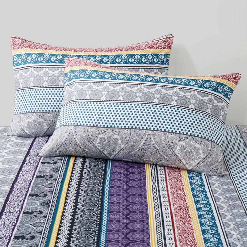 Purple Tribal Bohemian Mattress Cover Polyester 3D Bedspread_voghion.com