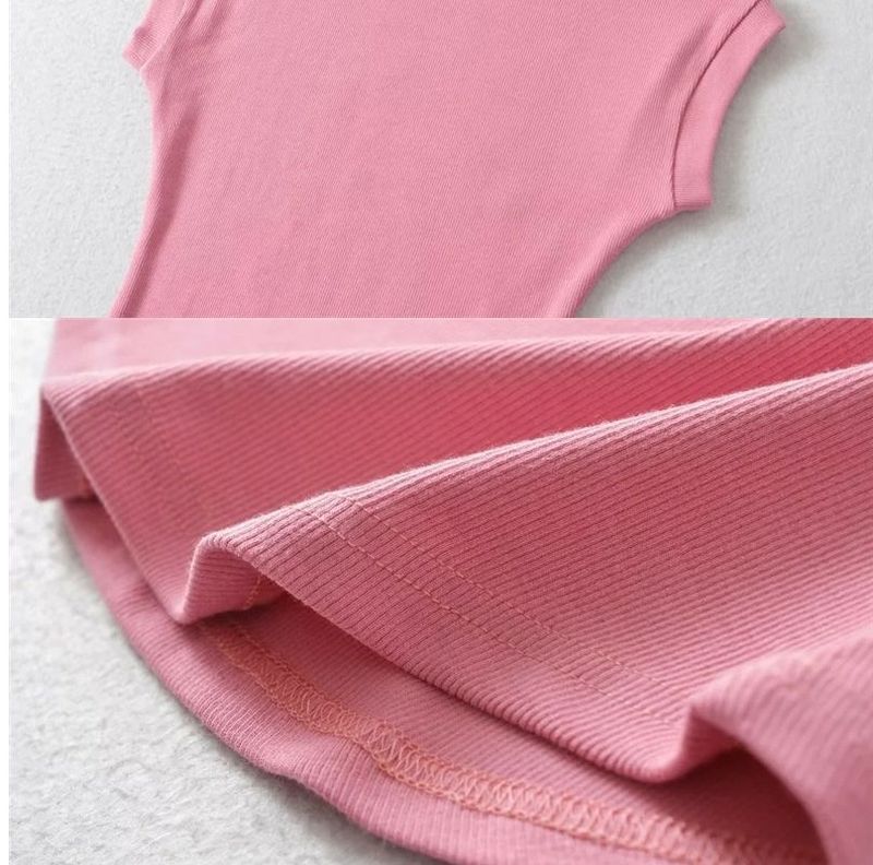 Maglietta a maniche corte con collo alto e tinta unita, stile Pure Desire, per l'estate da donna, nuova e sexy, aderente e con cintura in vita_voghion.com