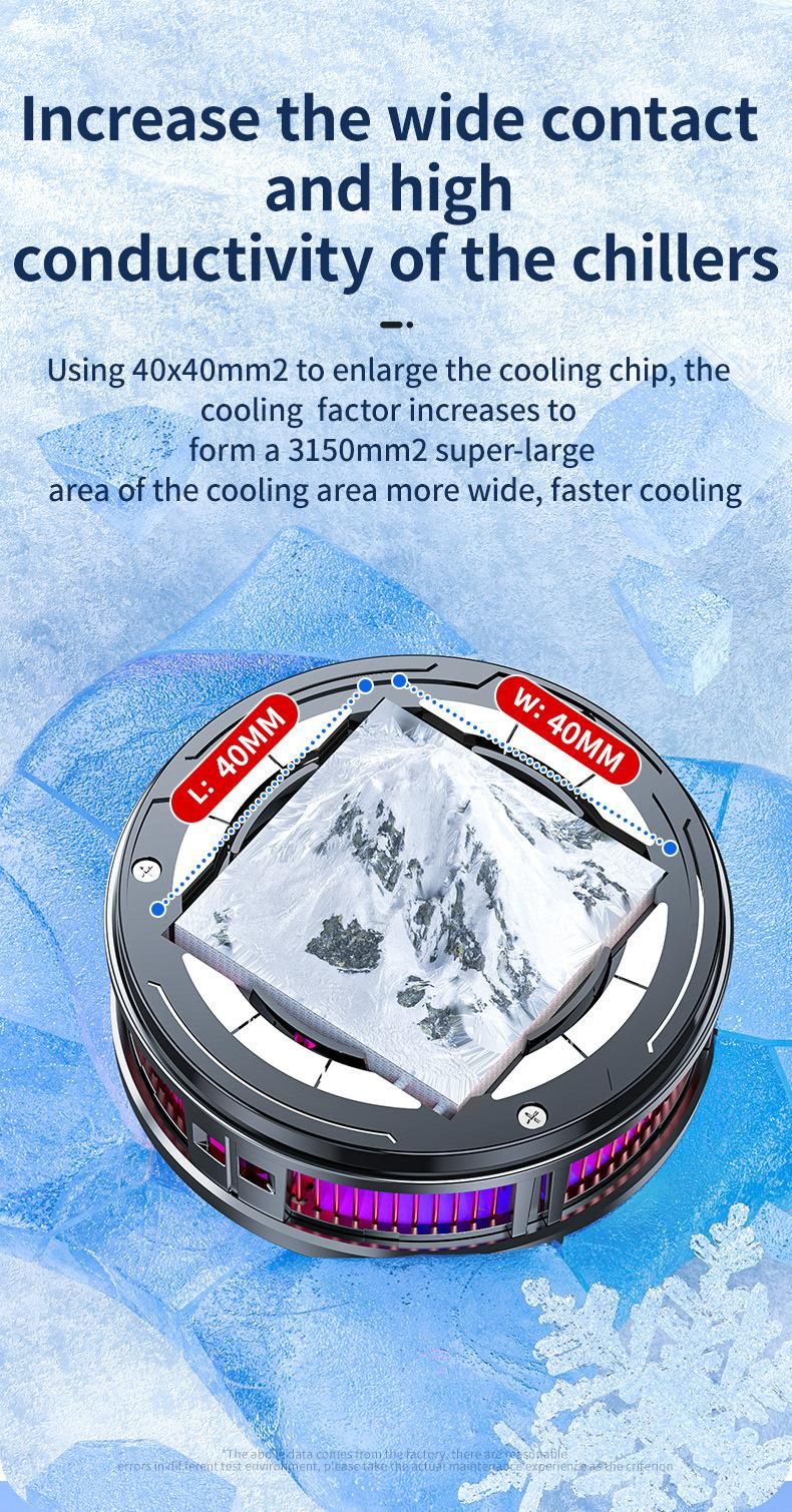 Mobile Phone Heat Sink, Flat Magnetic Suction X100 High-power Three Stage Semiconductor Icing Silent Cooling Device_voghion.com