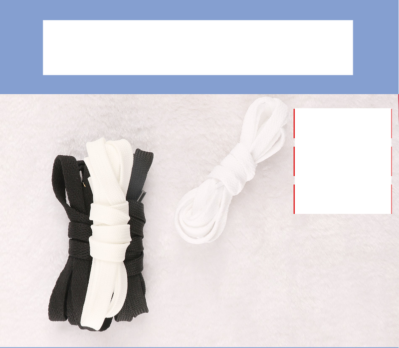 A- standard high-top canvas single double-layer black and flat thick small white shoelaces_voghion.com