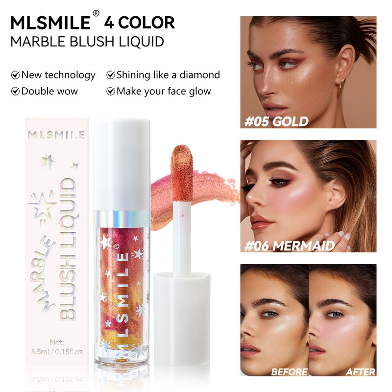 6-Color Liquid Blush Spiral Marble Eyeshadow Contour Fine Shimmer Highlight Rouge_voghion.com