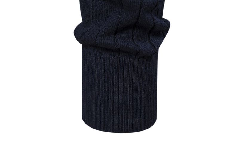 Stand-up Kraang Kotteng Casual Hallefverschluss Einfarweg Pullover héichwäerteg Männer gestrickt Pullover_voghion.com