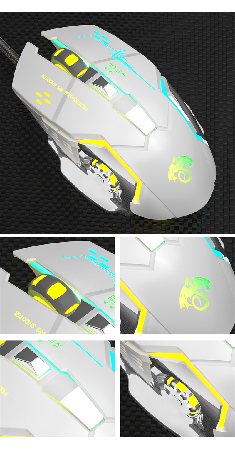 Wired Mute X Game Mouse Interfaccia USB Key Gear Regolazione DPI Supporta Game ro Programmazione Office Mou Pgramming_voghion.com
