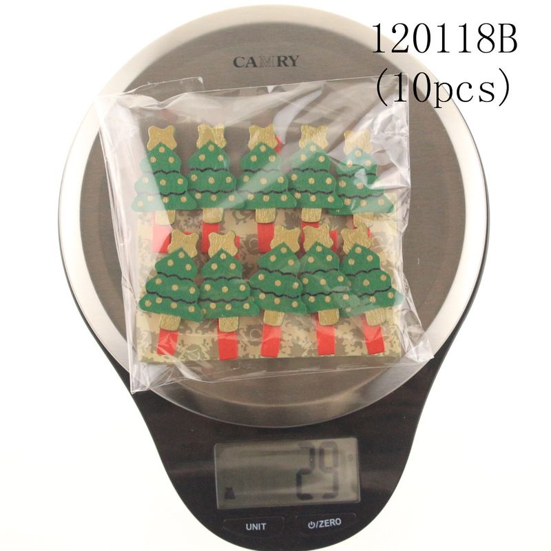 Christmas series wooden clip cute cartoon Christmas tree postcard clip Christmas decoration clip 10 PCs/bag_voghion.com