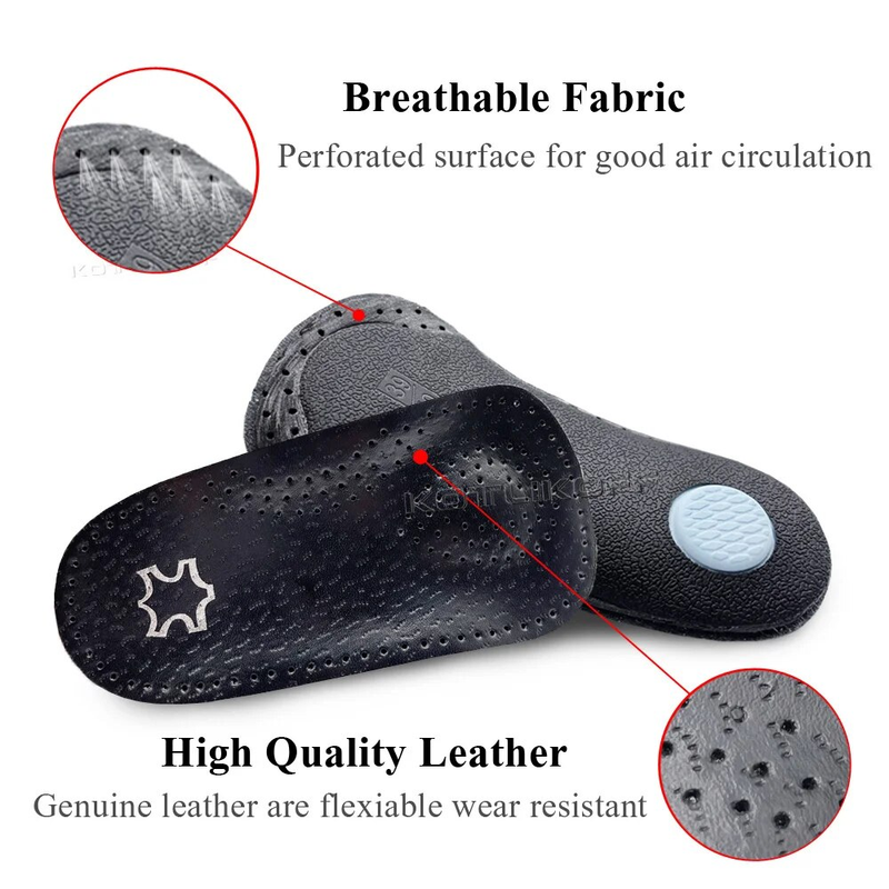 Orthopädische Schuhsohlen-Einlegesohlen für Männer/Frauen, Linderung von Schmerzen, Kissen, Fla-Fee-Fußgewölbeunterstützung, atmungsaktive Leaher-Halbpolster_voghion.com