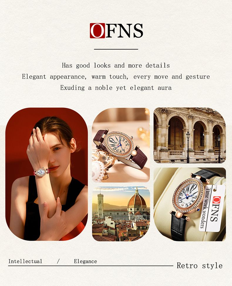 Orologio da donna con cristalli di ispirazione vintage: elegante design a goccia, cinturino in pelle, orologio al quarzo in stile antico resistente all'acqua_voghion.com