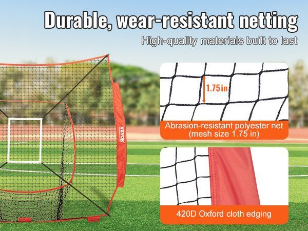 VEVOR 7x7 Ft Baseball Softball Practice Net, Portable Baseball Training Net For Hitting Batting Catching Pitching, Backstop Baseball Equipment Training Aids With Strike Zone_voghion.com