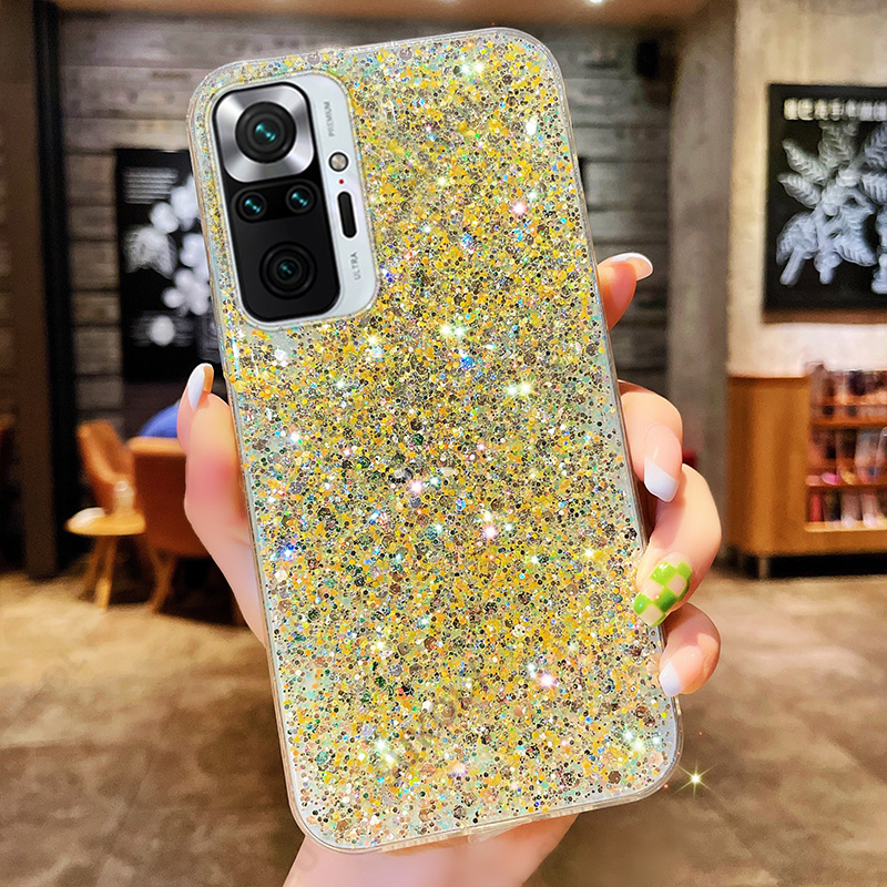 For Xiaomi Redmi Note 10 Pro Case Note 9 8 7 Pro 10S 9S 9A 9C Bling Glitter Cover Xiaomi Poco X3 F2 M3 Pro F3 Mi 11 Lite_voghion.com