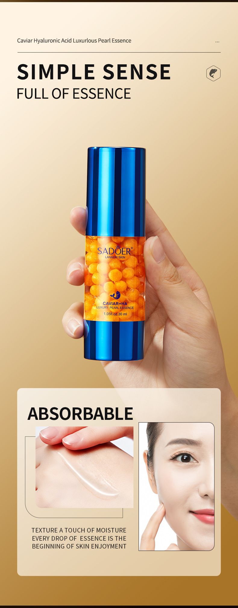 Full English Caviar Pearl Essence 30ml SADOER Hyaluronic Acid Hydrating Moisturizing Nourishing_voghion.com