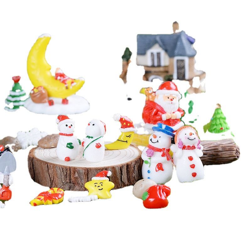 Weihnachtsdekorationen, Ornamente, Kunstharz-Bastelarbeiten, kreative Weihnachtsmann- und Schneemann-Ideen, kleine Geschenke für Zuhause_voghion.com
