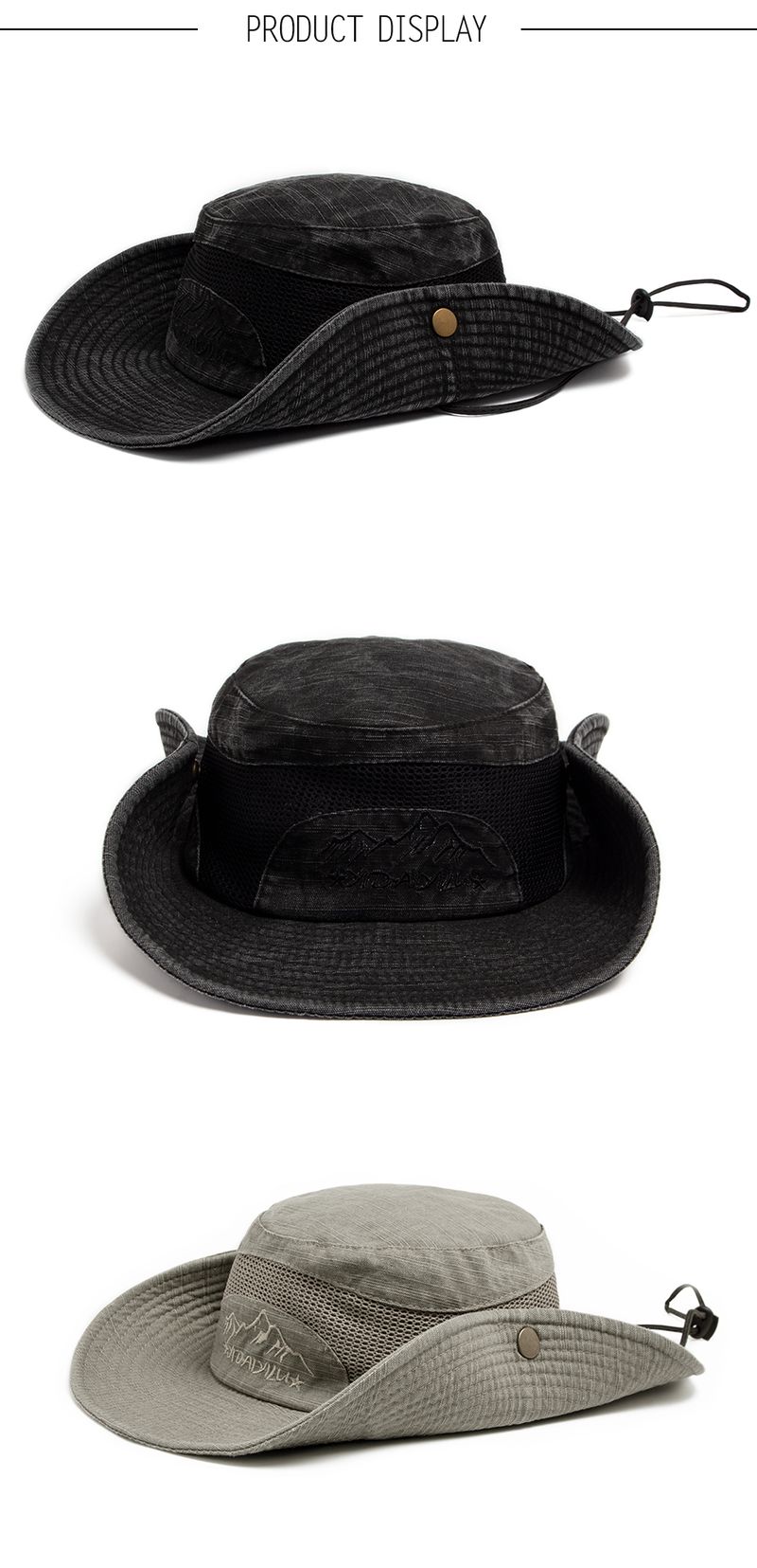 Fashion Men Summer Bucket Hat For Outdoor UV Protection Cotton Mesh Cap Panama Jungle Fisherman Hiking Travel Beach With_voghion.com
