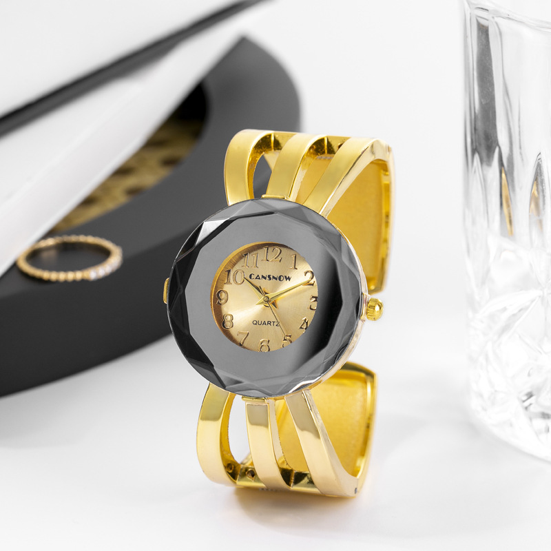 Trendy Fashion New Gold Vielseitig Casual Damen Armbanduhr_voghion.com